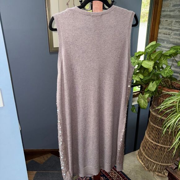 Luisa Cerano Sequin Sleeveless Wool, Cashmere, Silk Sweater Mini Dress size 16 - Picture 8 of 13